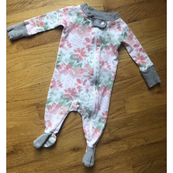 Burts Bees Newborn Footed Zip Up Sleeper - Picture 1 of 4
